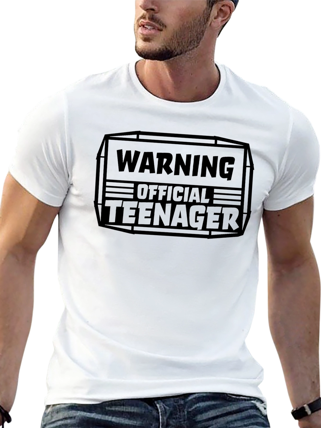 Warning Official Teenager Black Graphic Tee