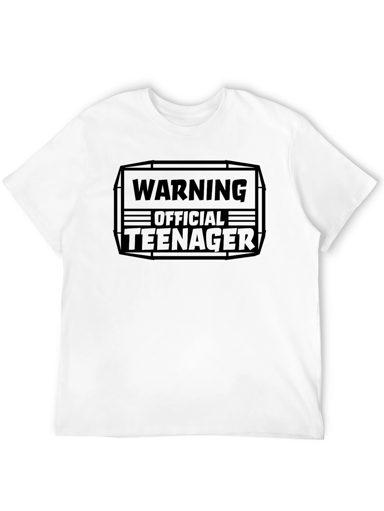 Warning Official Teenager Black Graphic Tee