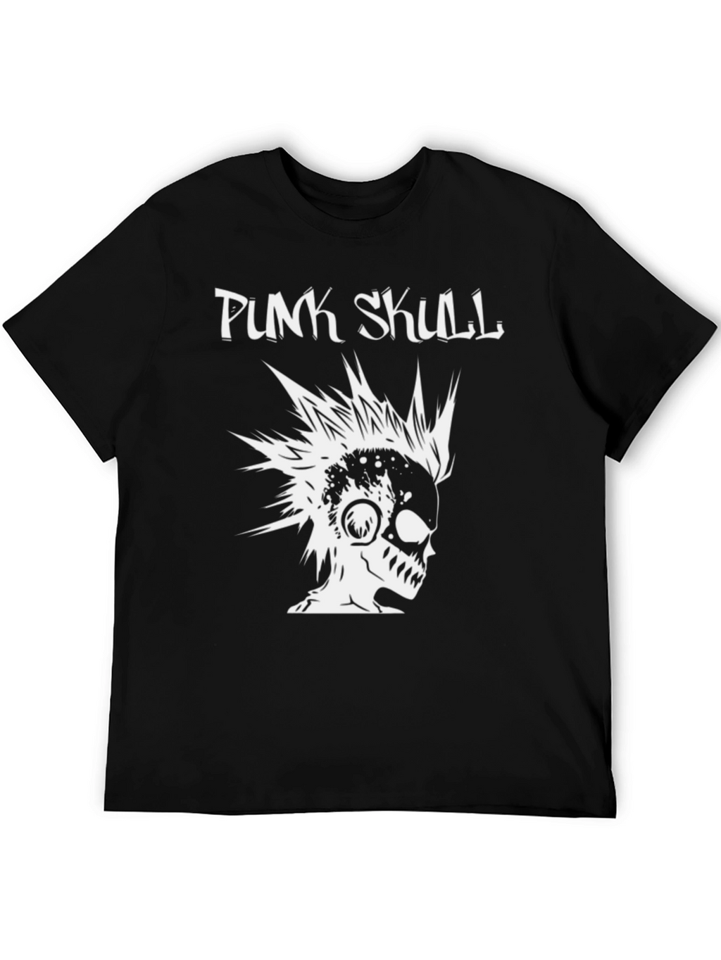 Punk Skull Graphic T-Shirt - Black Cotton Tee