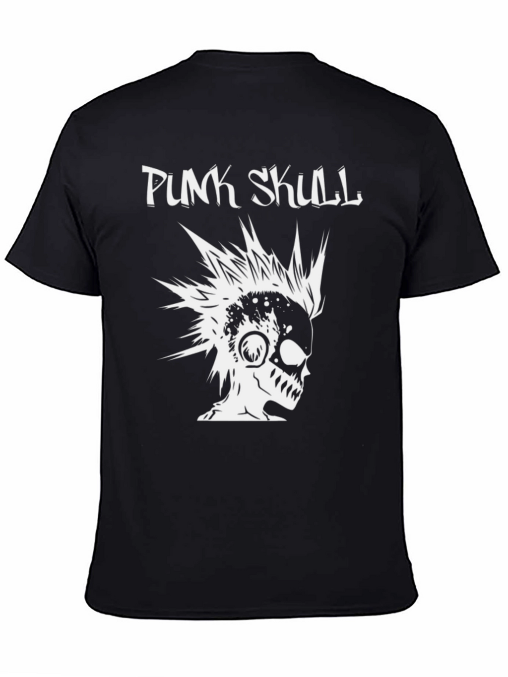 Punk Skull Graphic T-Shirt - Black Cotton Tee