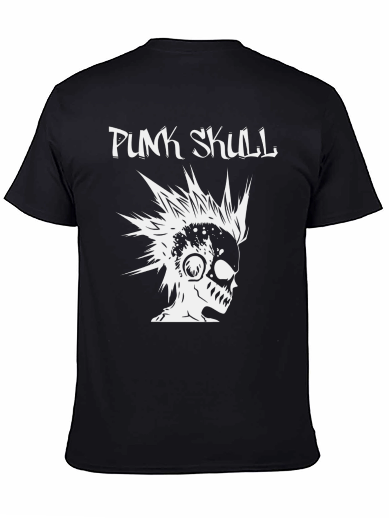Punk Skull Graphic T-Shirt - Black Cotton Tee