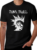Punk Skull Graphic T-Shirt - Black Cotton Tee