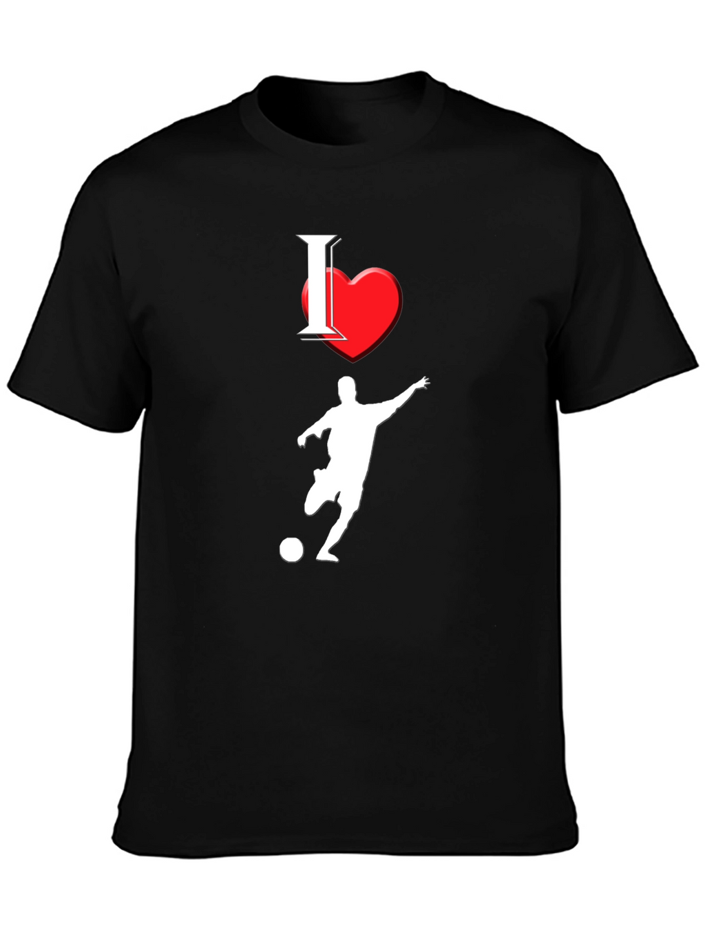 I Love Soccer Black T-Shirt