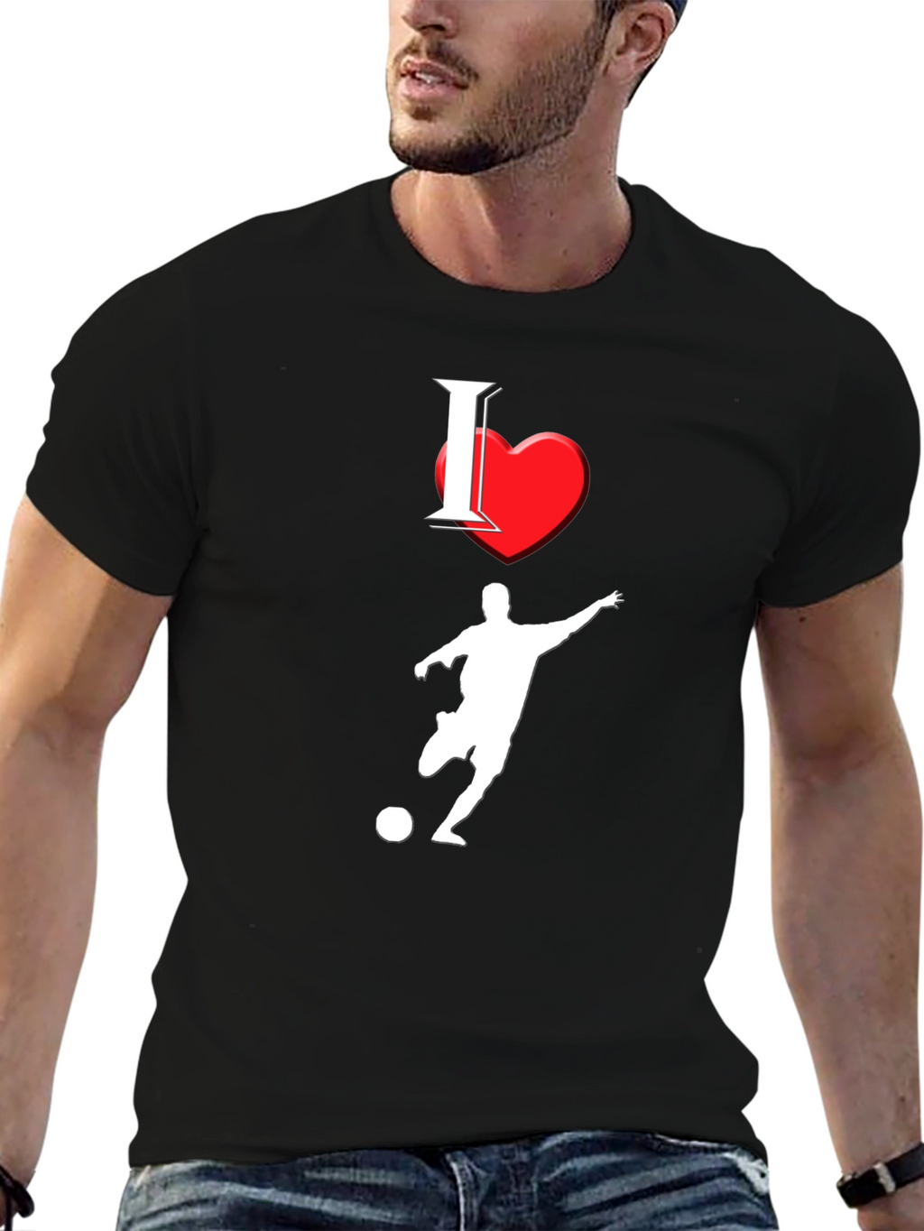 I Love Soccer Black T-Shirt