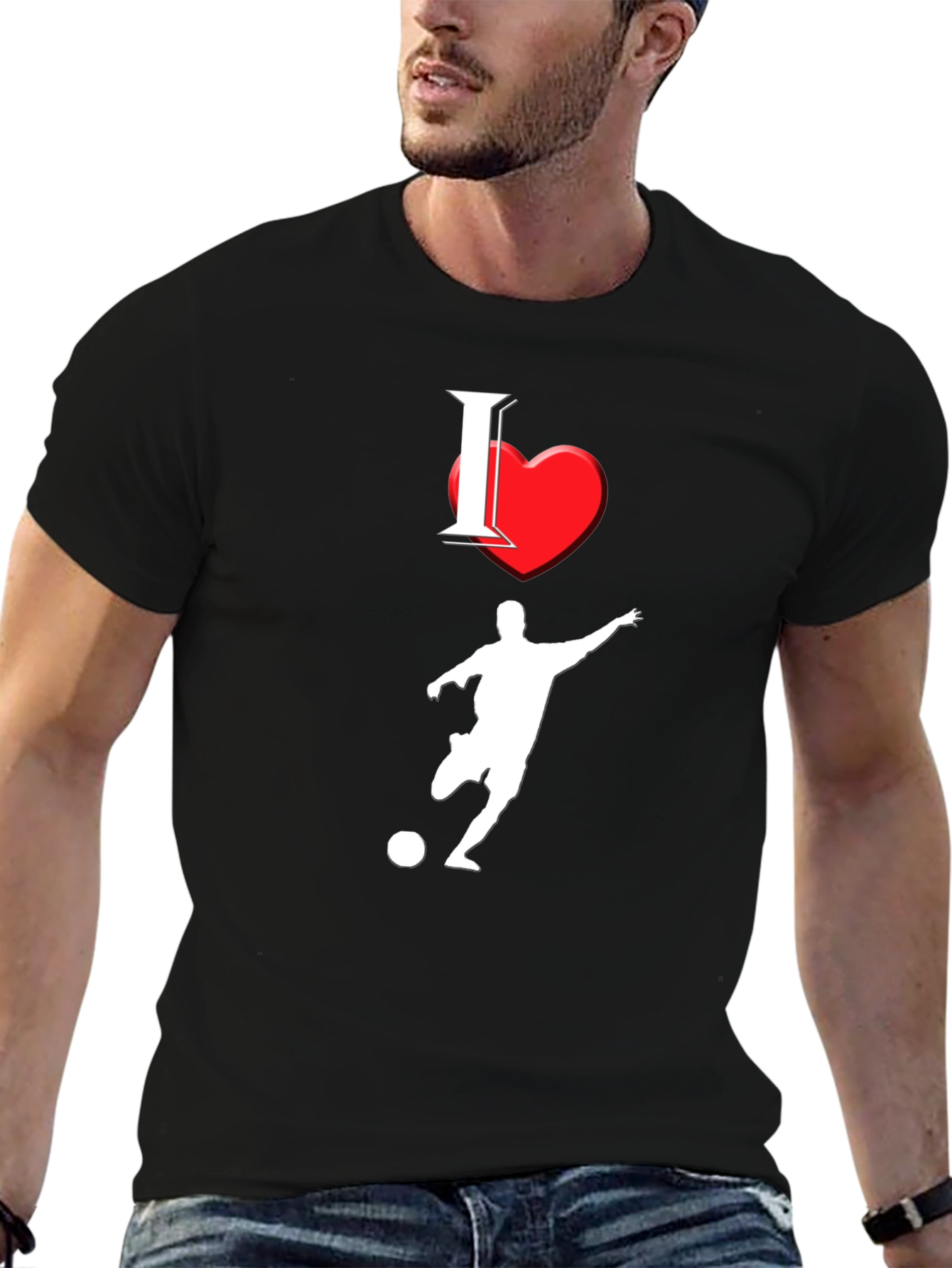 I Love Soccer Black T-Shirt