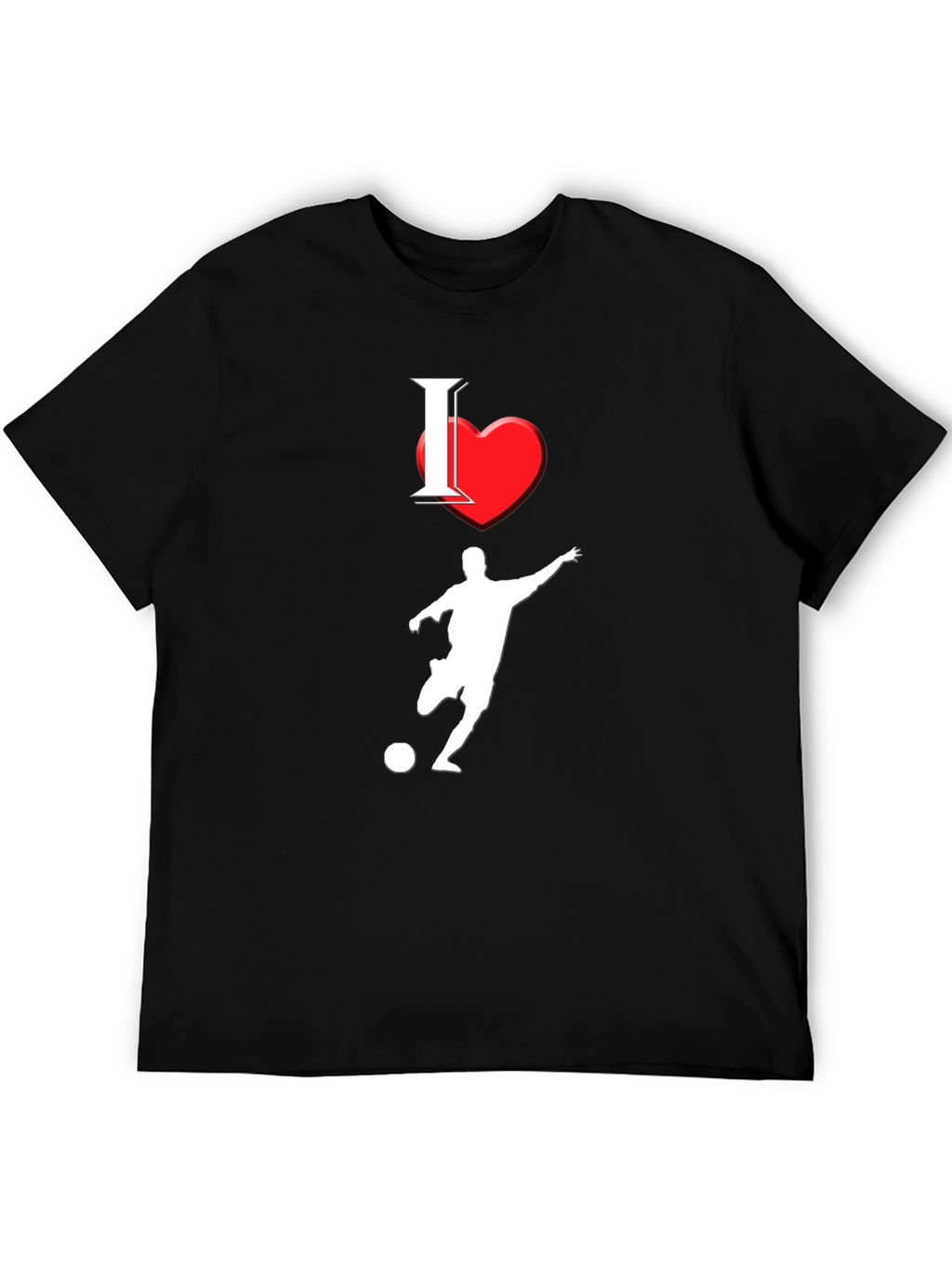 I Love Soccer Black T-Shirt