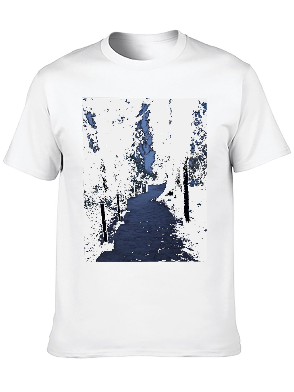 Abstract Forest Print Black Tee