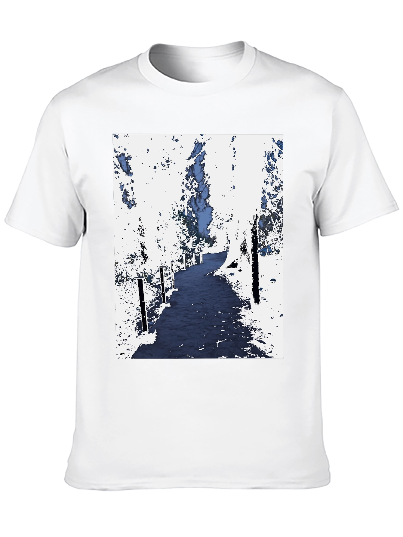 Abstract Forest Print Black Tee
