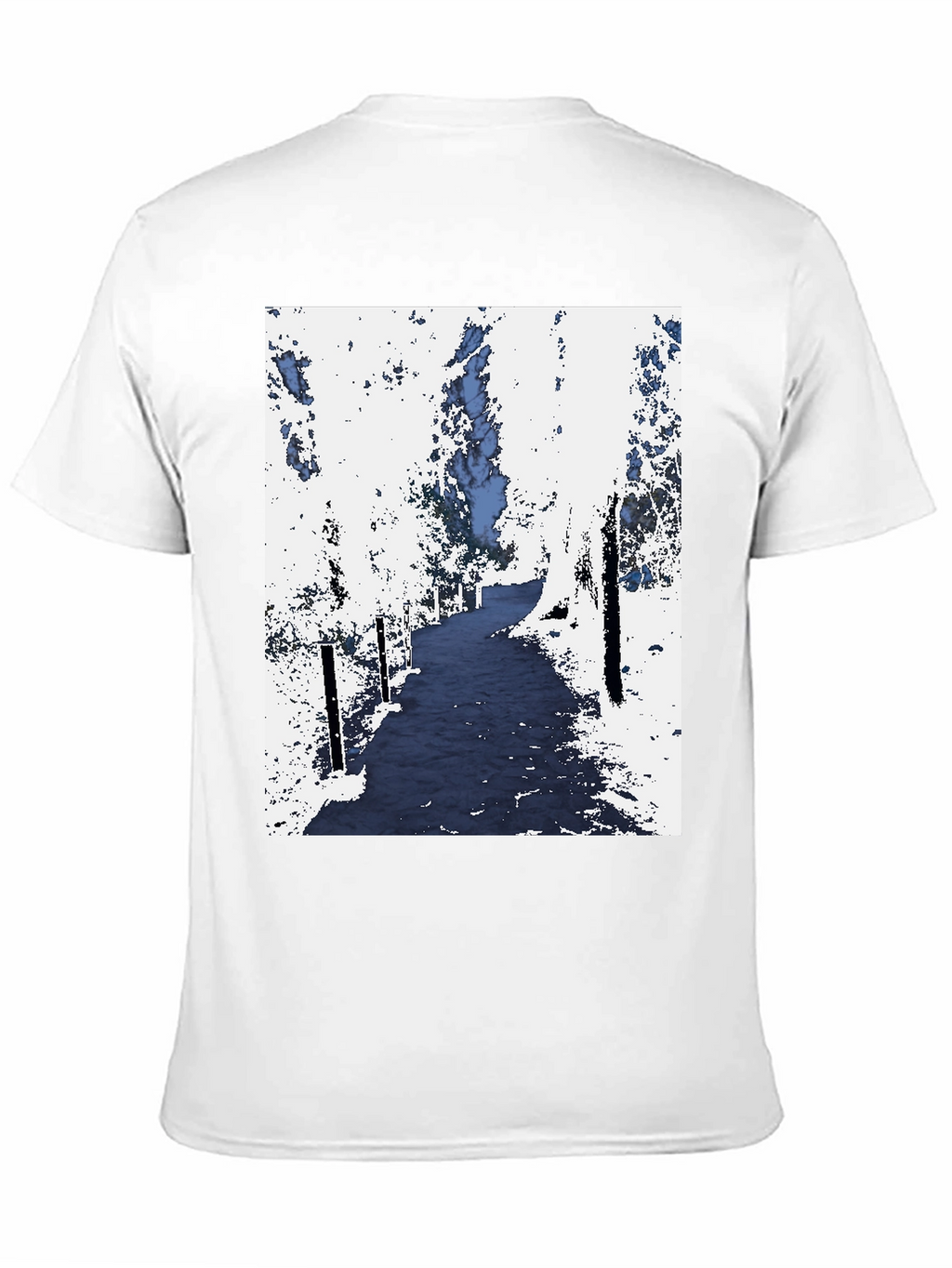 Abstract Forest Print Black Tee