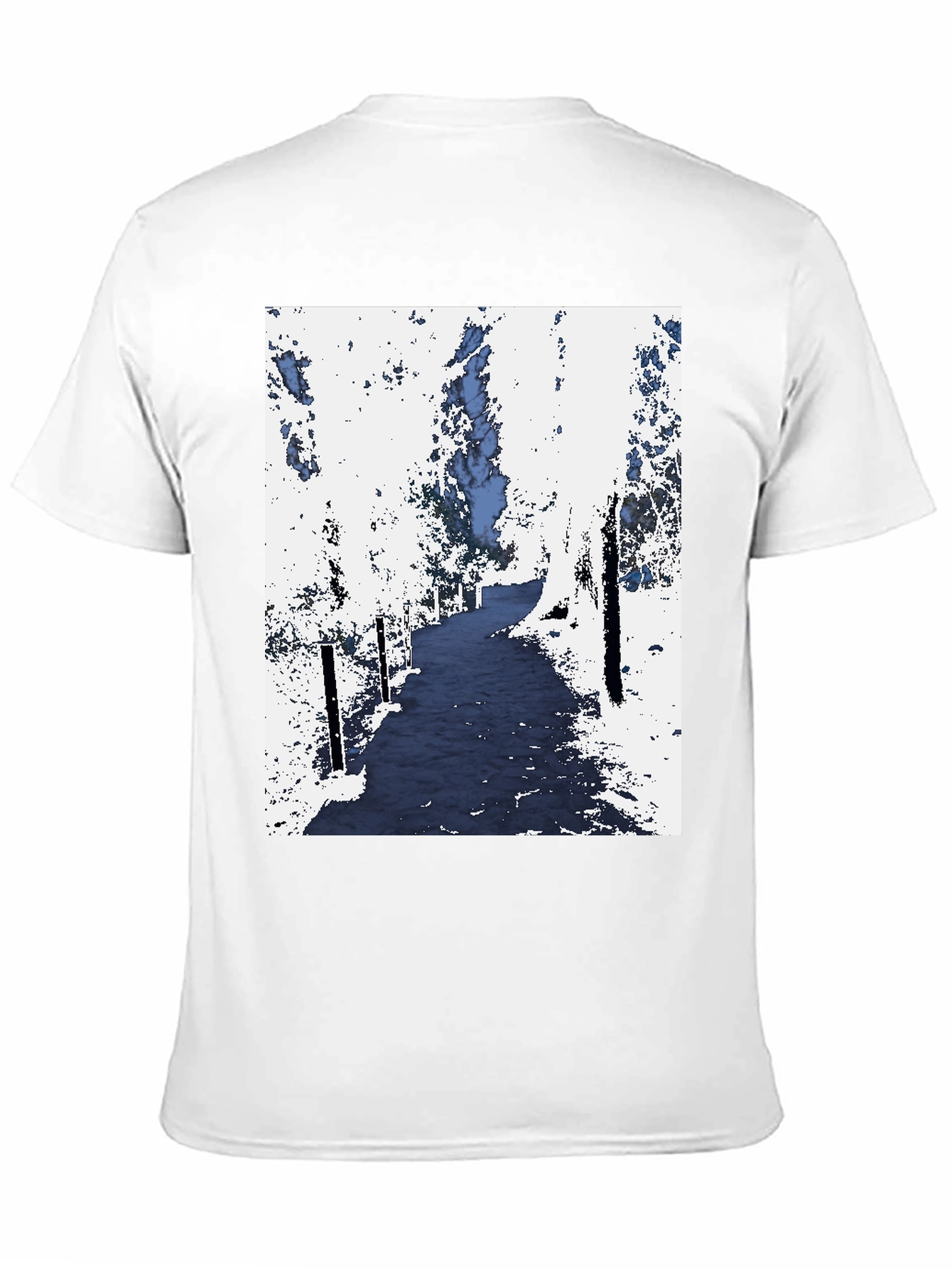 Abstract Forest Print Black Tee