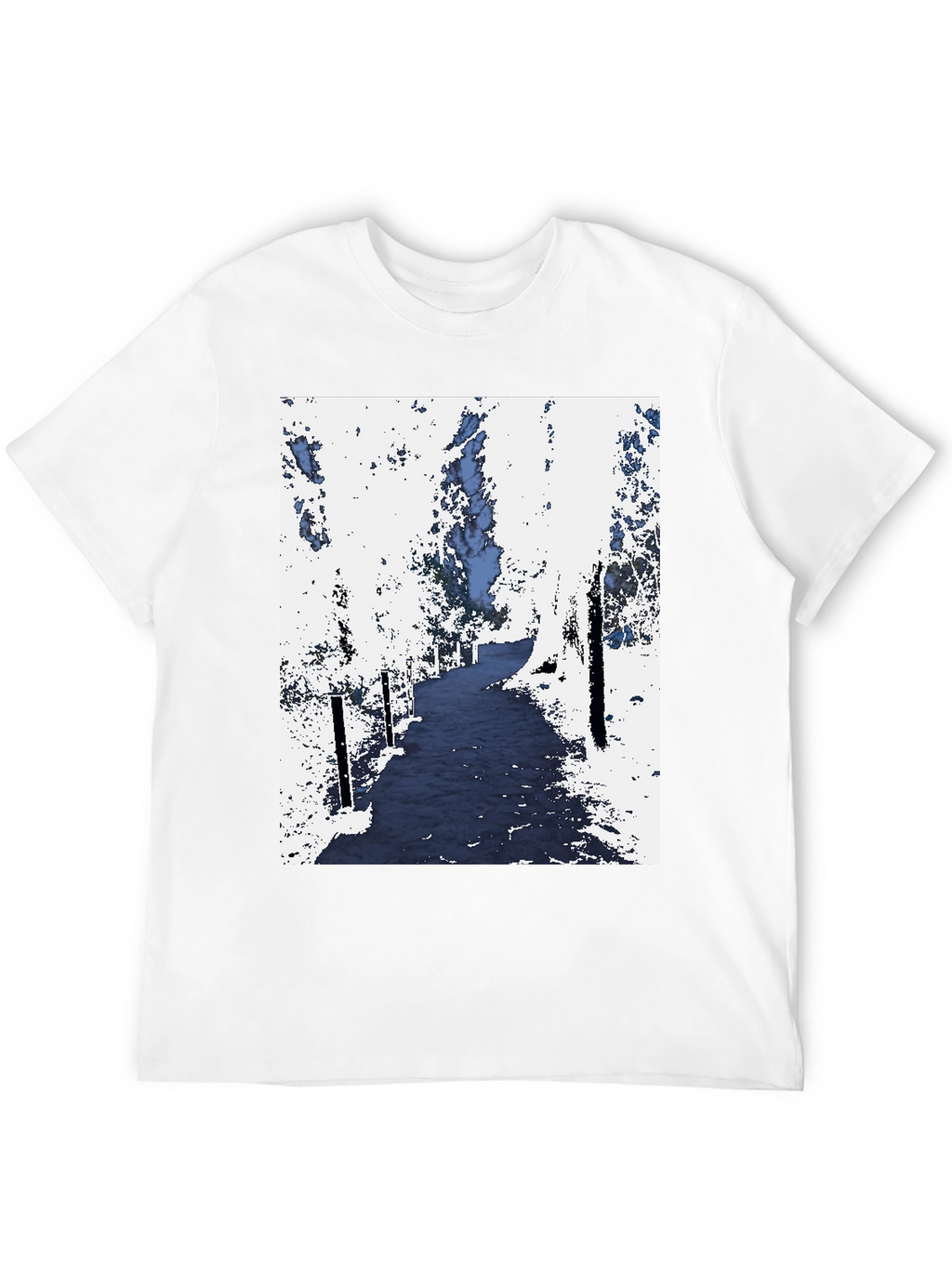 Abstract Forest Print Black Tee