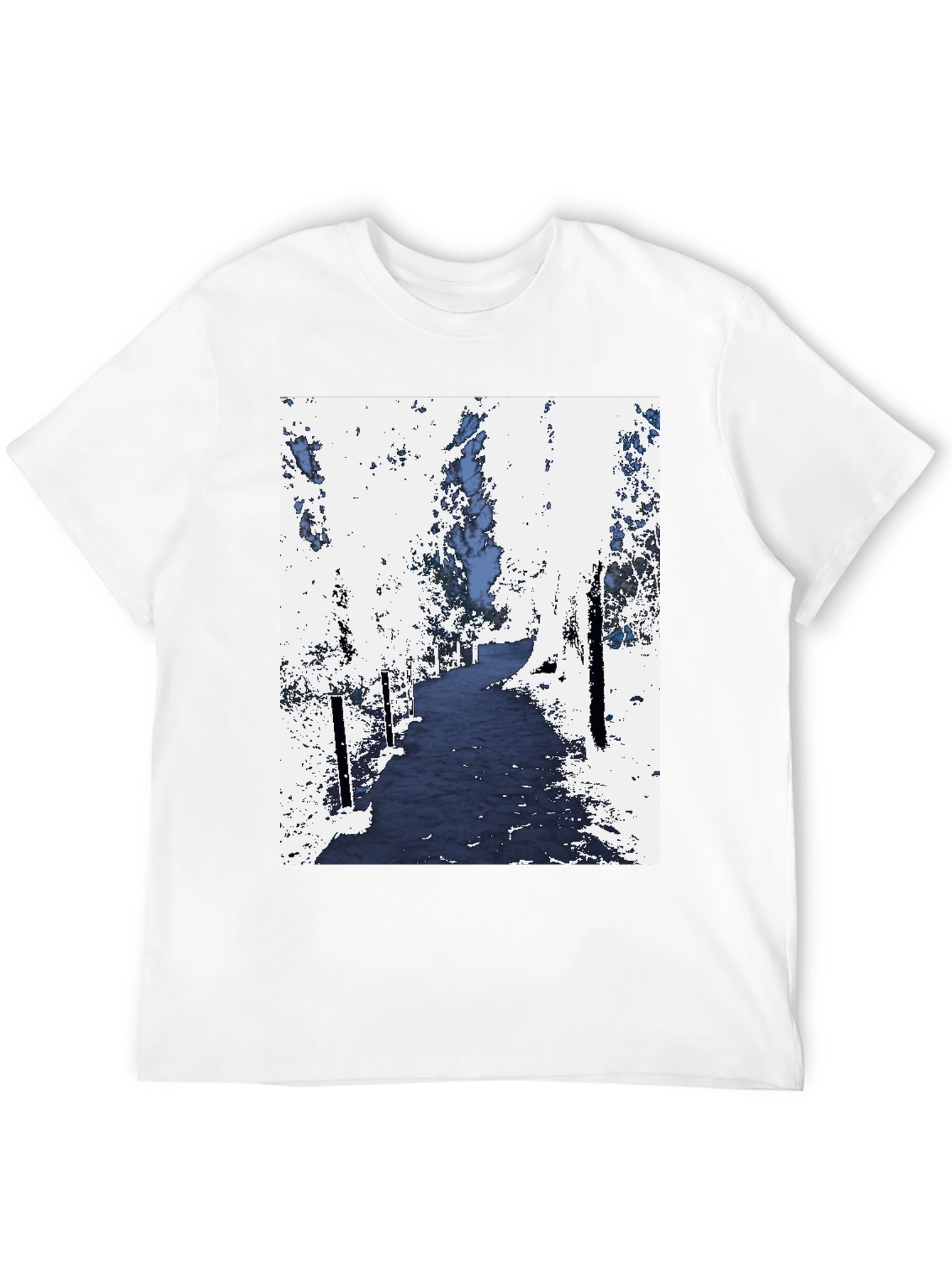 Abstract Forest Print Black Tee