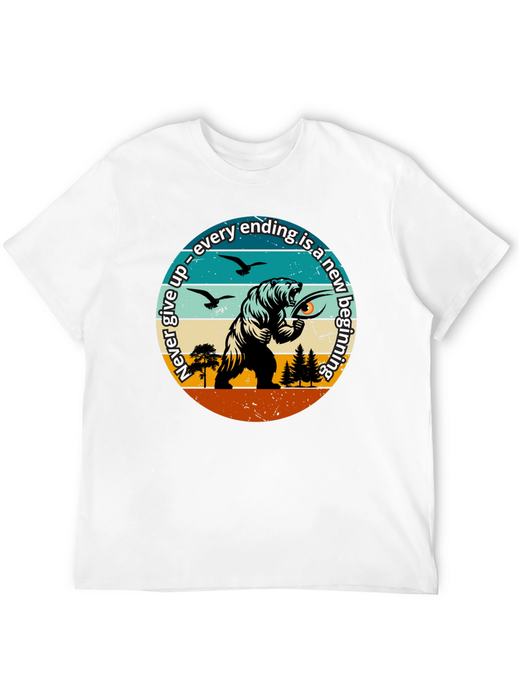 Motivational Bear Graphic T-Shirt: New Beginnings