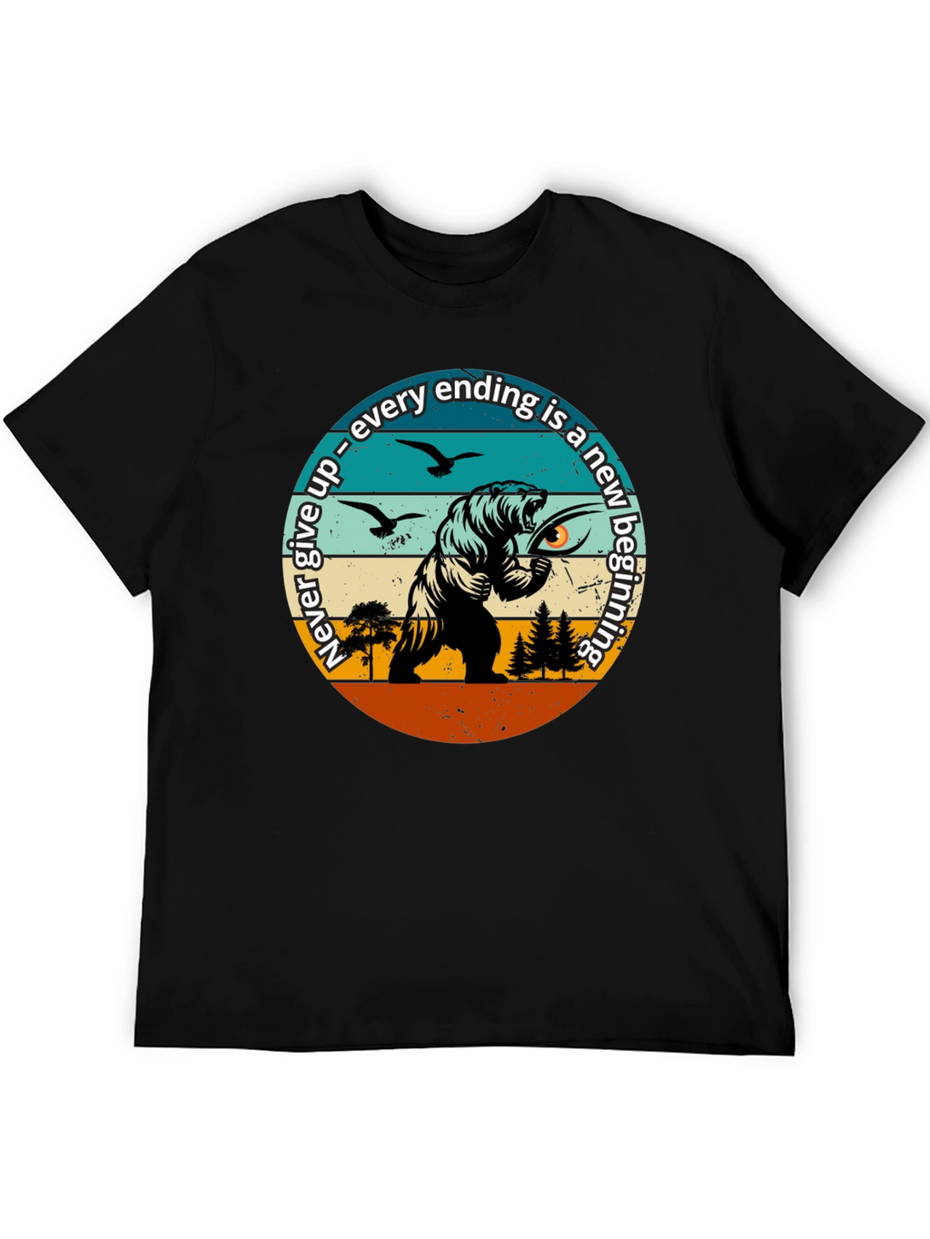 Motivational Bear Graphic T-Shirt: New Beginnings