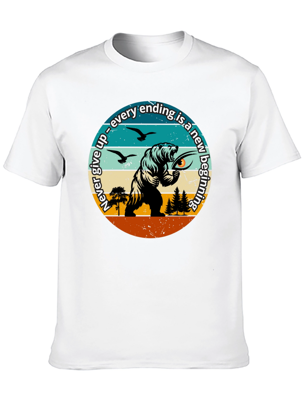 Motivational Bear Graphic T-Shirt: New Beginnings