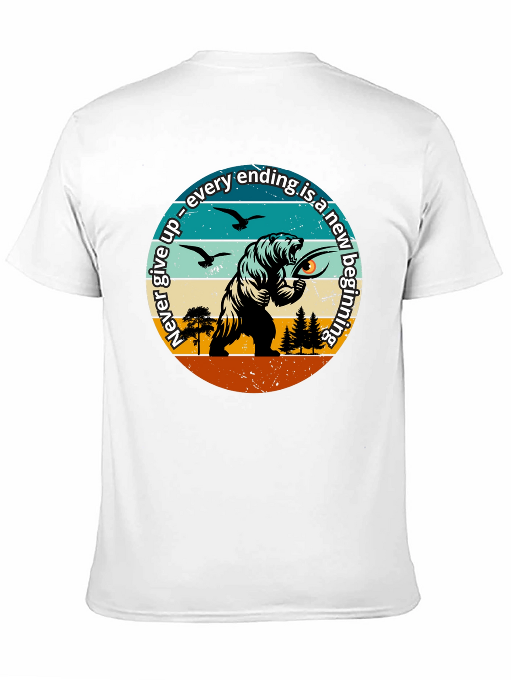 Motivational Bear Graphic T-Shirt: New Beginnings