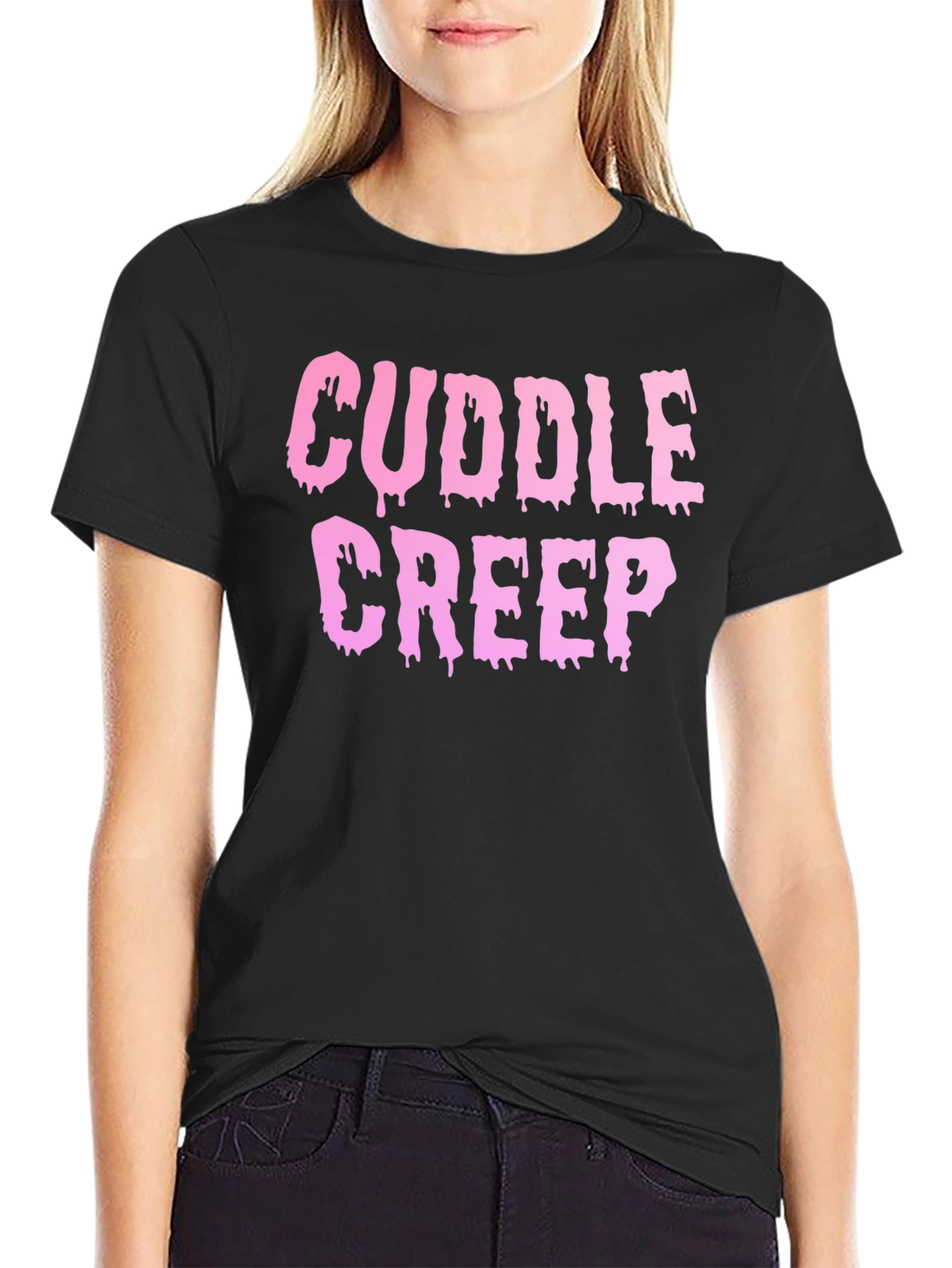 Cuddle Creep Graphic Print Black Tee
