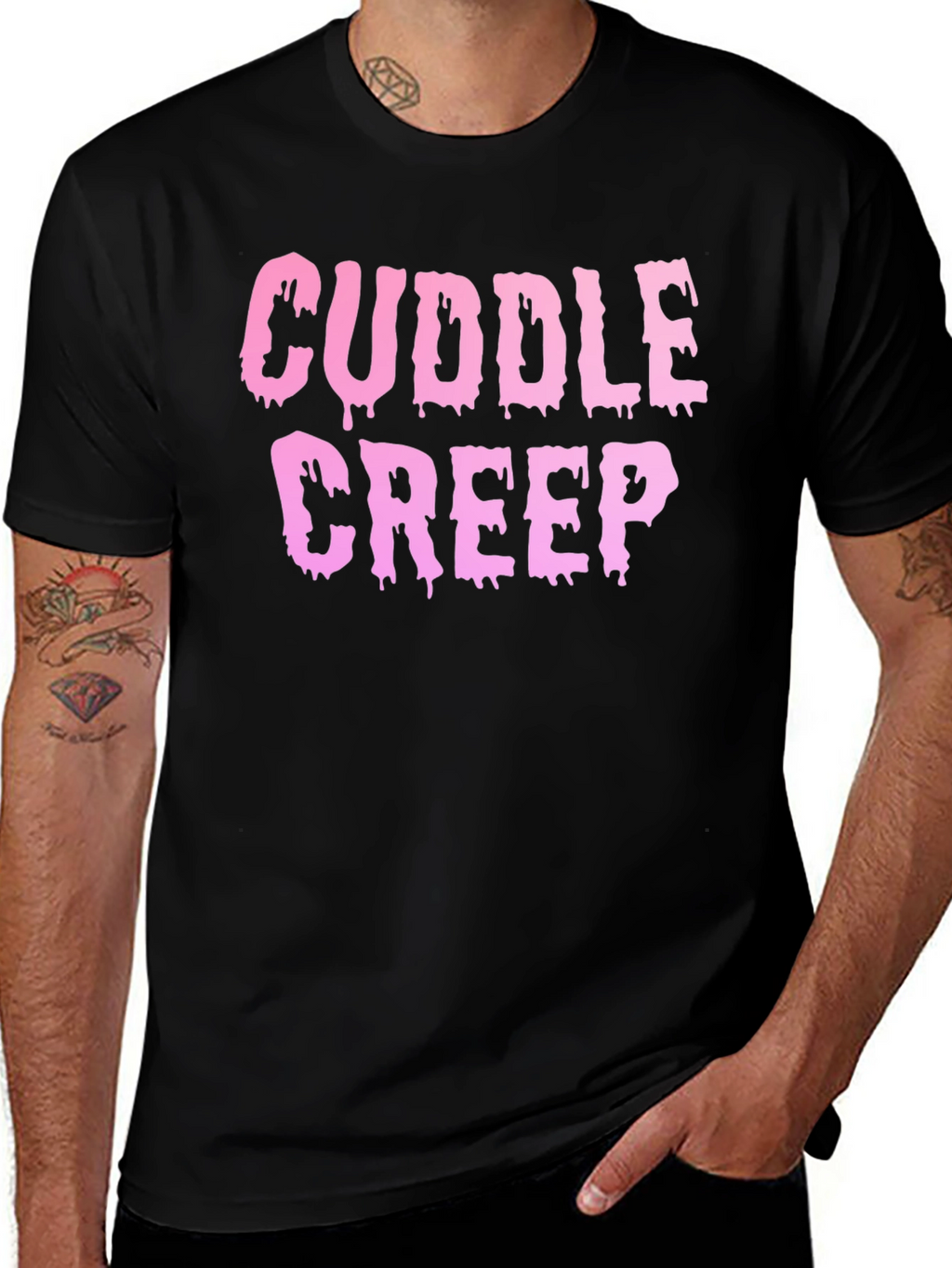 Cuddle Creep Graphic Print Black Tee
