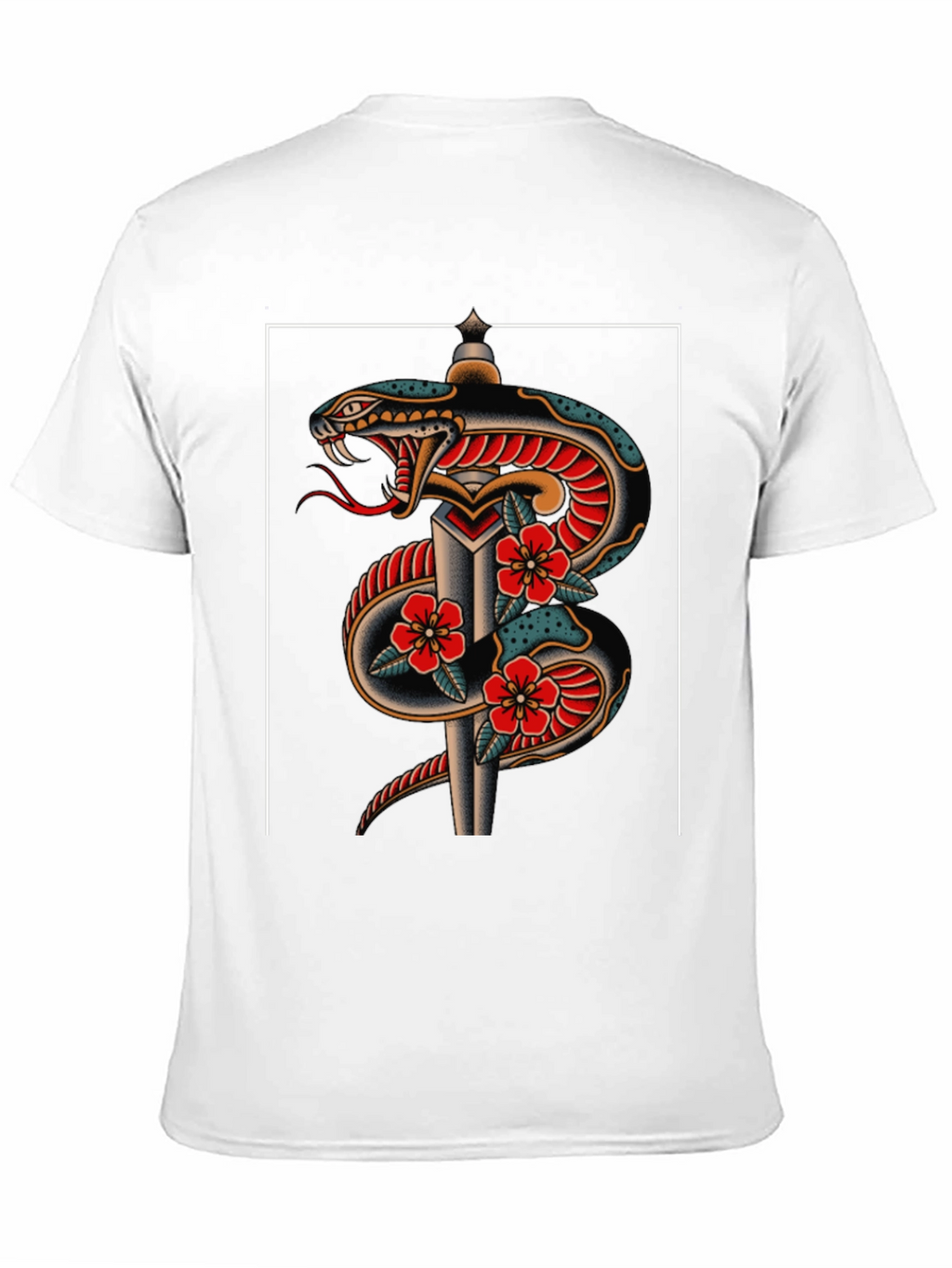 Snake & Dagger Graphic Tee - Classic Tattoo Style