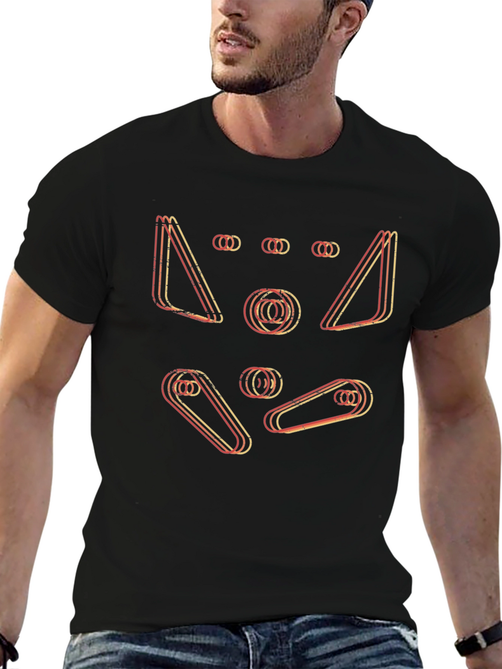 Retro Geometric Graphic T-Shirt