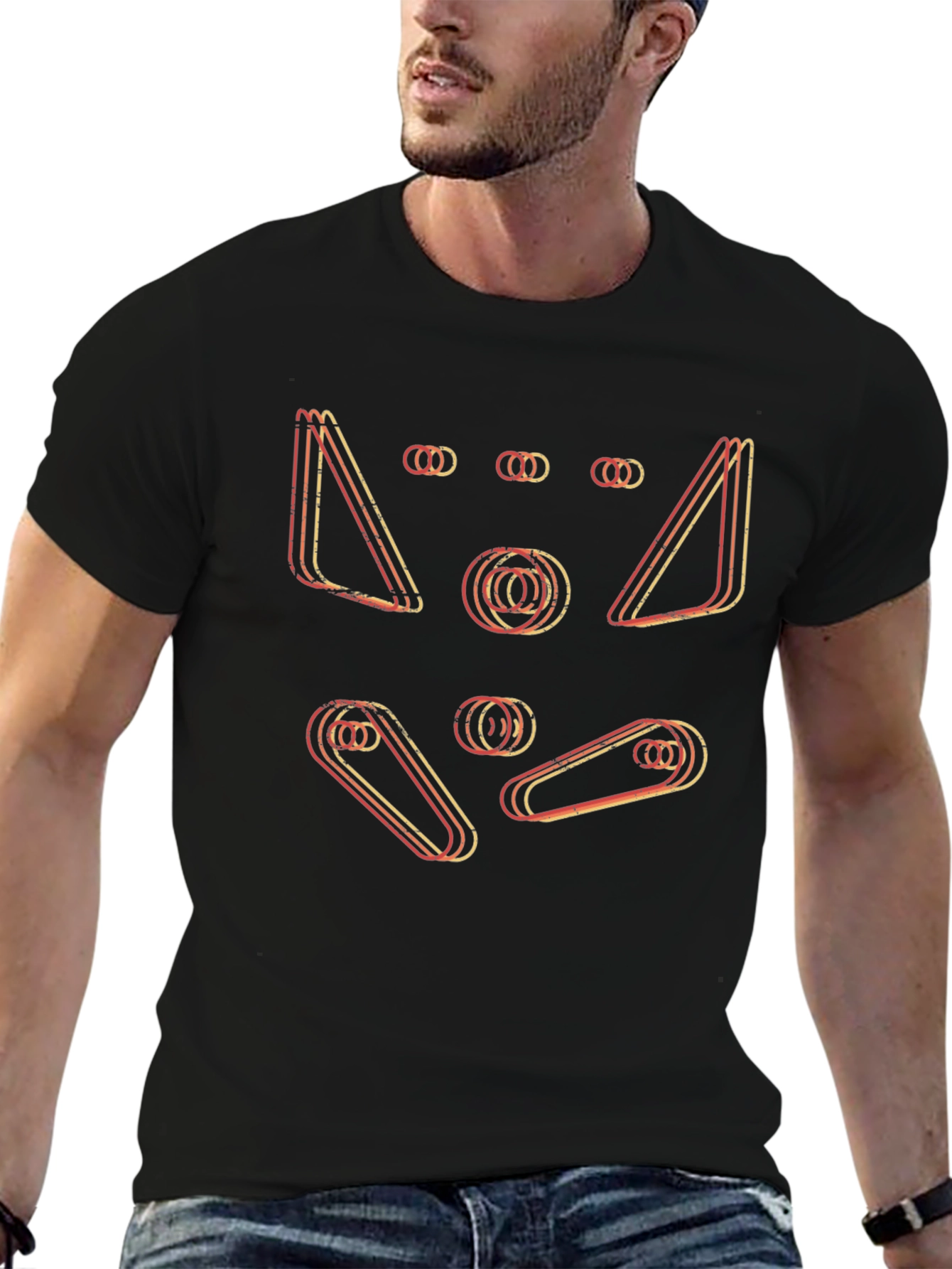 Retro Geometric Graphic T-Shirt