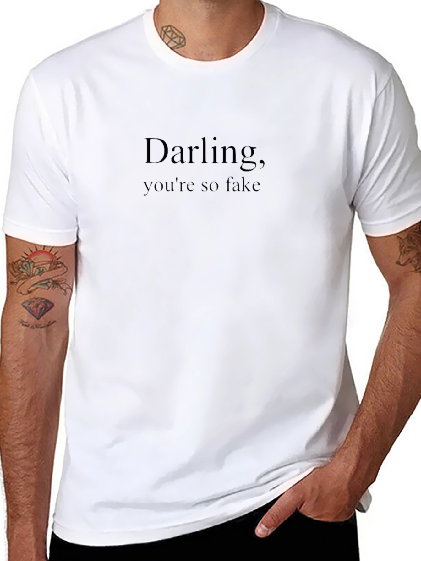 Darling Youre So Fake -  Mens Black Graphic Tee
