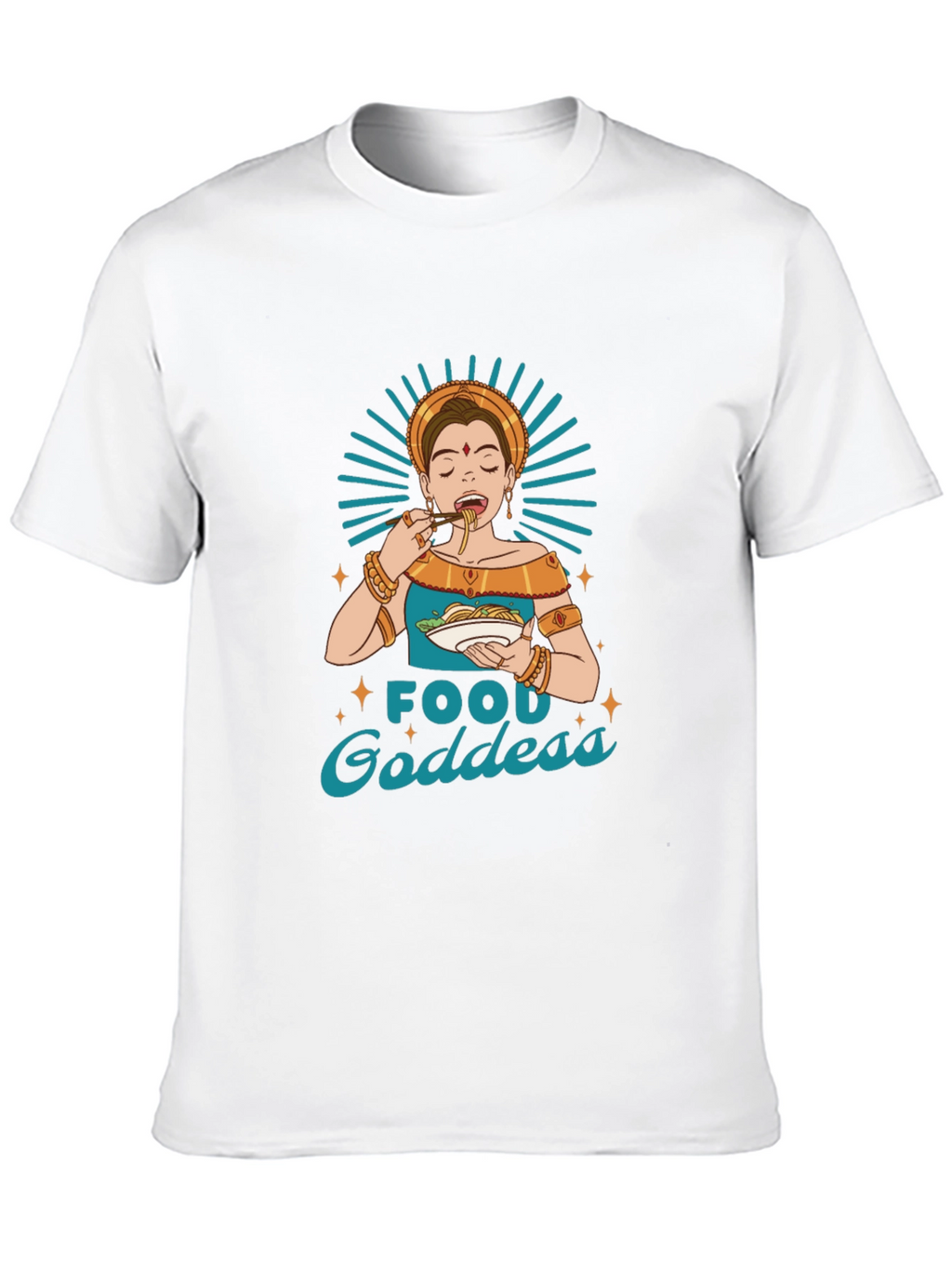 Food Goddess Graphic Tee - Black Cotton T-Shirt