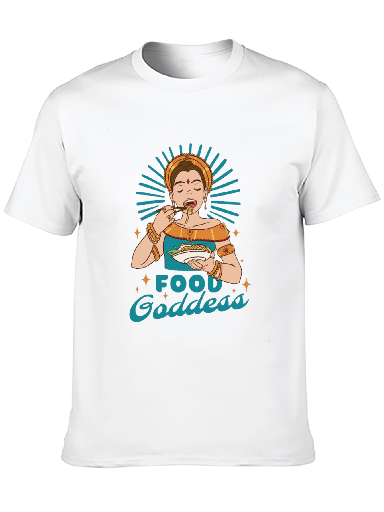 Food Goddess Graphic Tee - Black Cotton T-Shirt