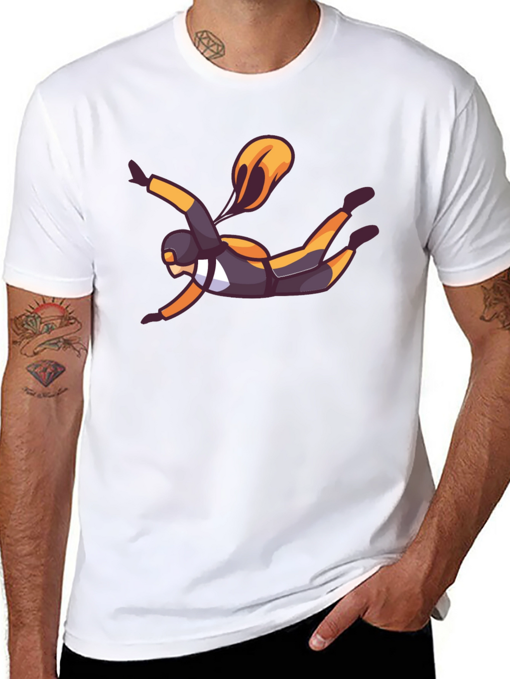 Skydiver Graphic Black T-Shirt