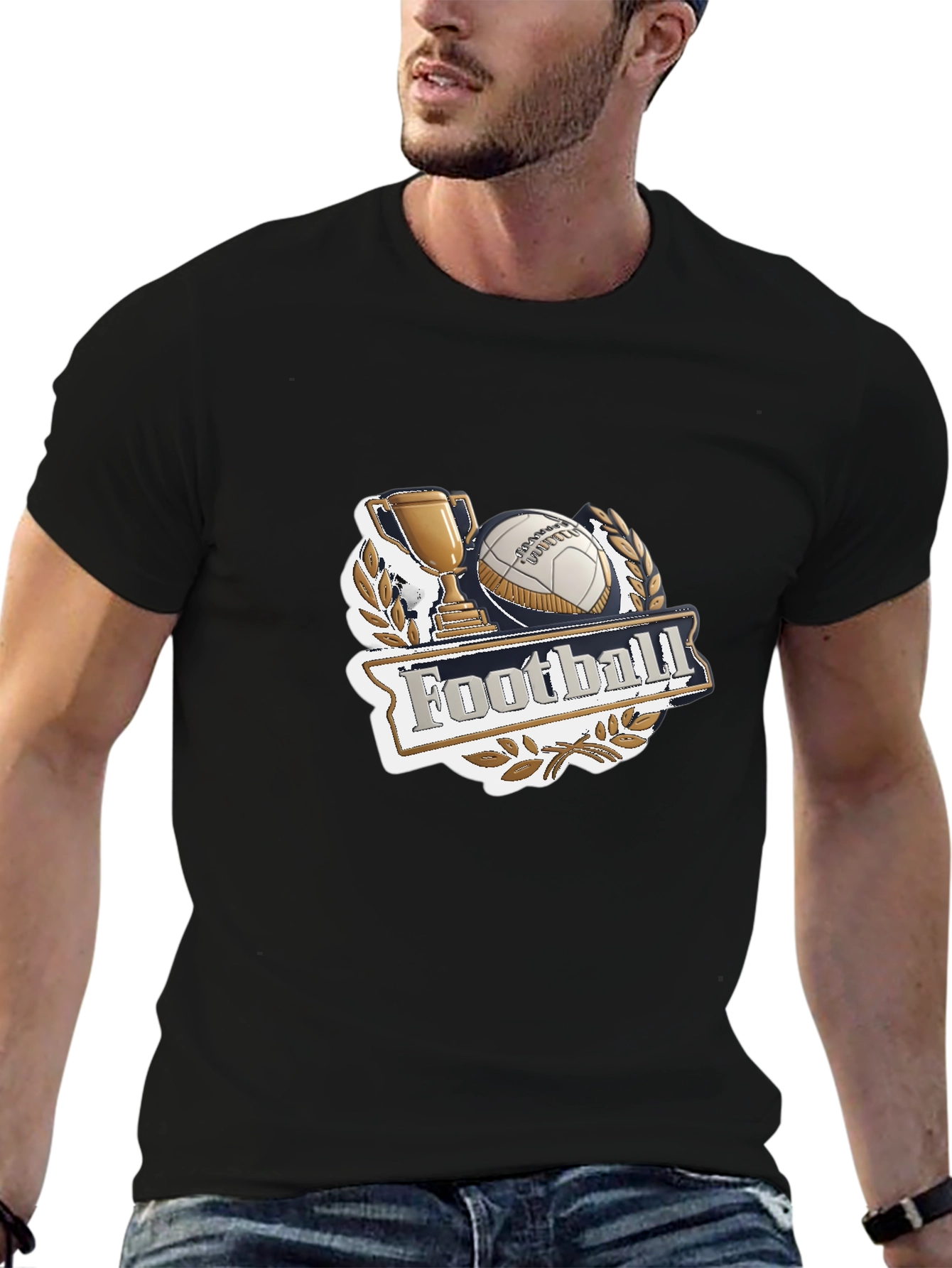 Football Champion Black T-Shirt