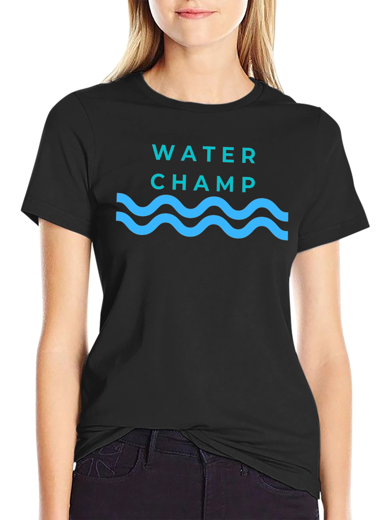 Water Champ Graphic T-Shirt - Black