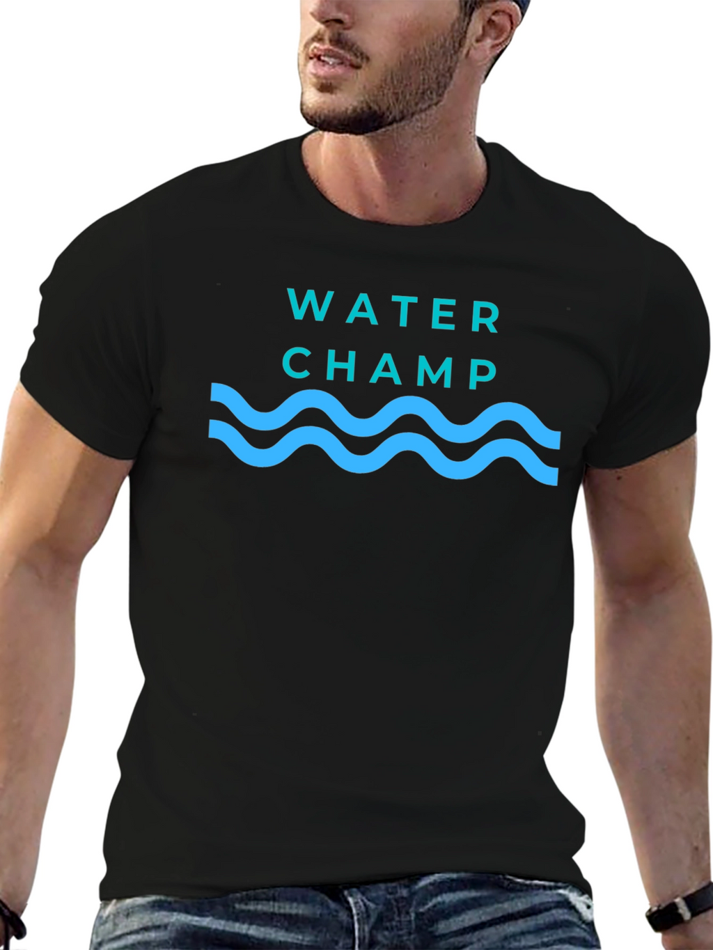 Water Champ Graphic T-Shirt - Black