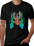 Monkey Face Graphic Black T-Shirt