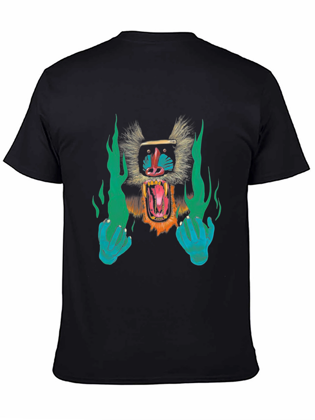 Monkey Face Graphic Black T-Shirt