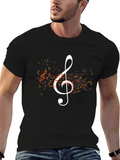 Musical Note Graphic Tee - Black
