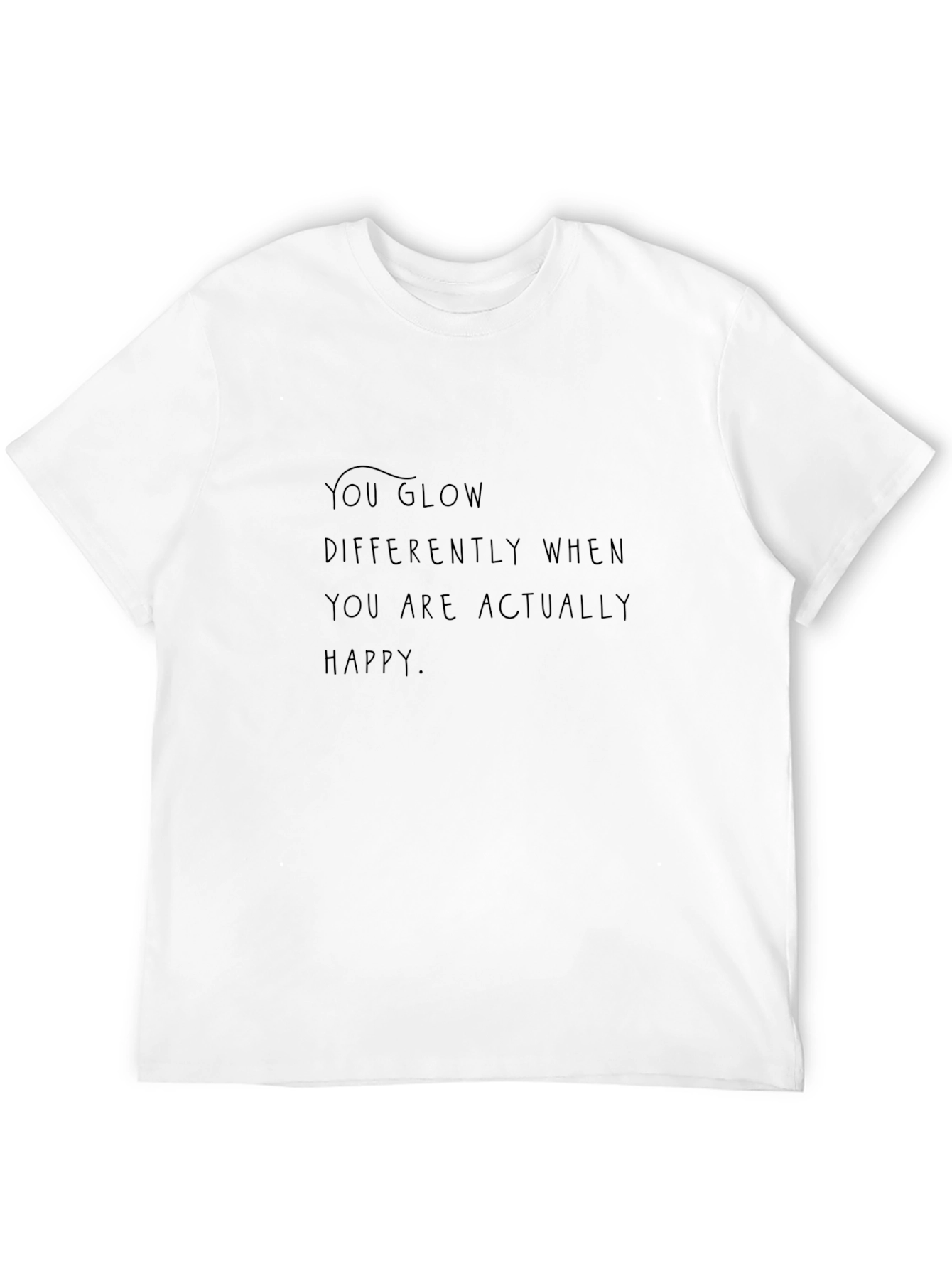 Motivational Quote Black T-Shirt - Glow When Happy