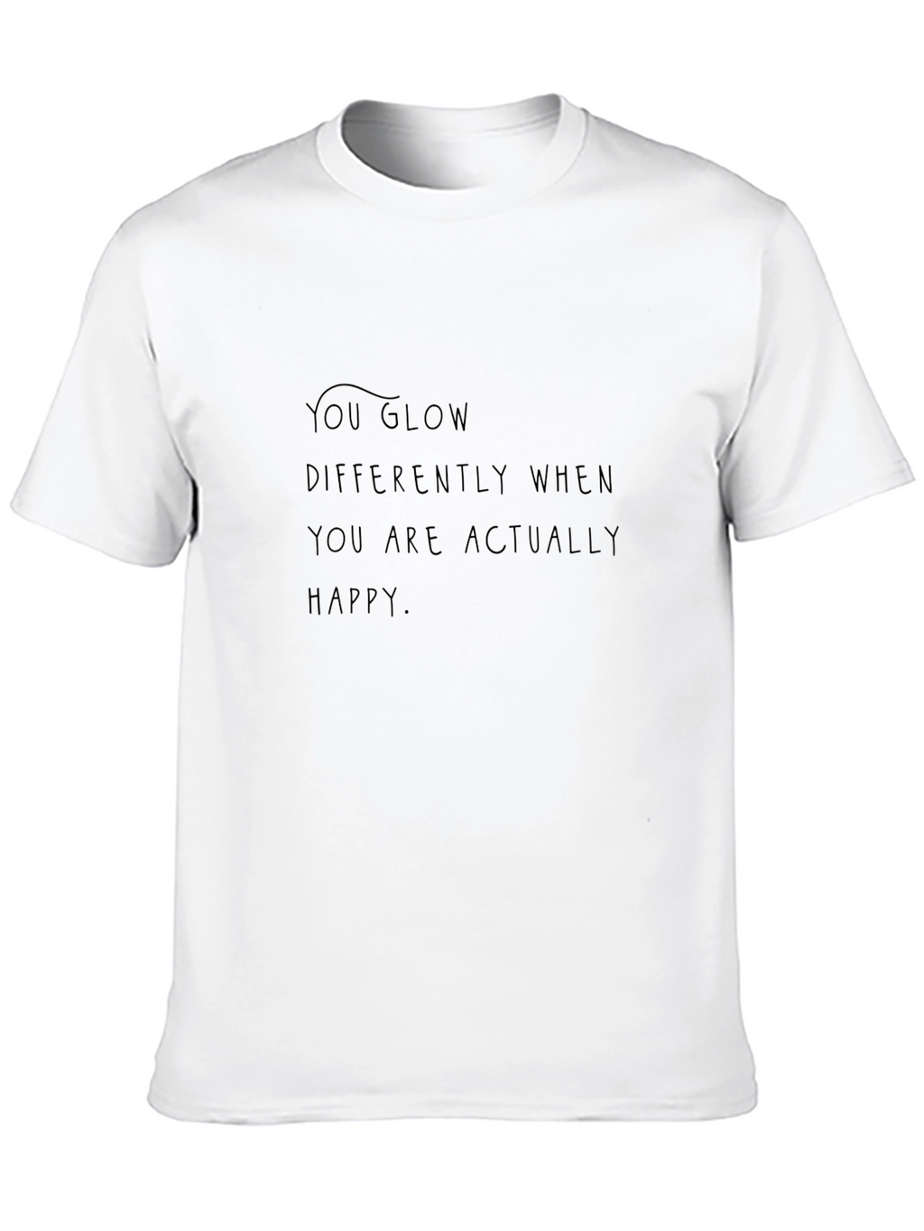 Motivational Quote Black T-Shirt - Glow When Happy