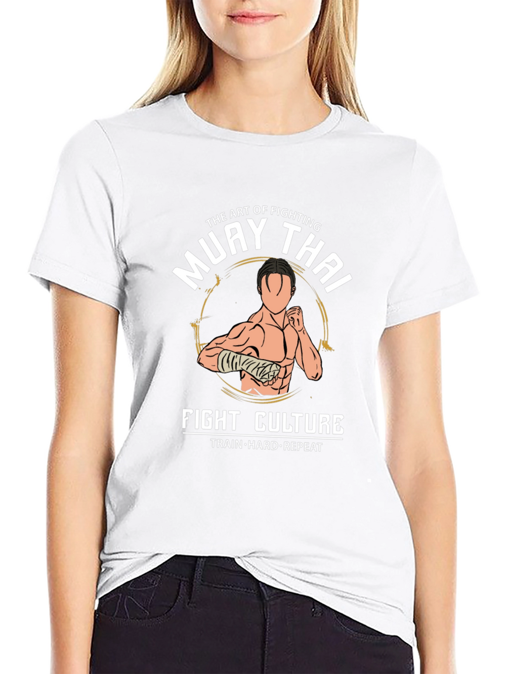 Muay Thai Fight Culture T-Shirt - Train Hard Repeat