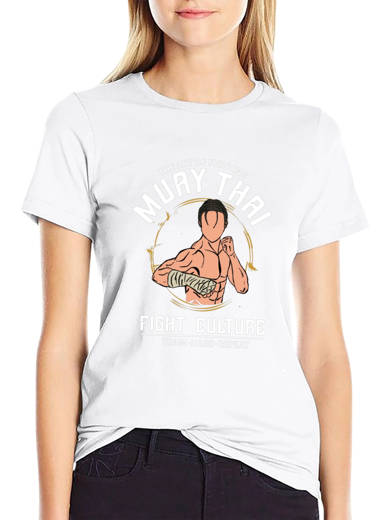 Muay Thai Fight Culture T-Shirt - Train Hard Repeat