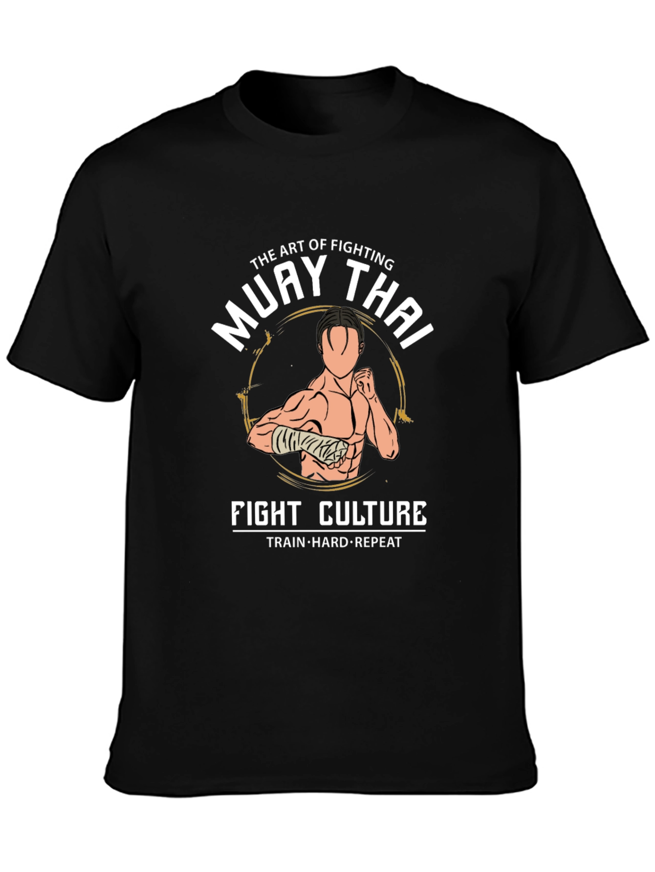 Muay Thai Fight Culture T-Shirt - Train Hard Repeat