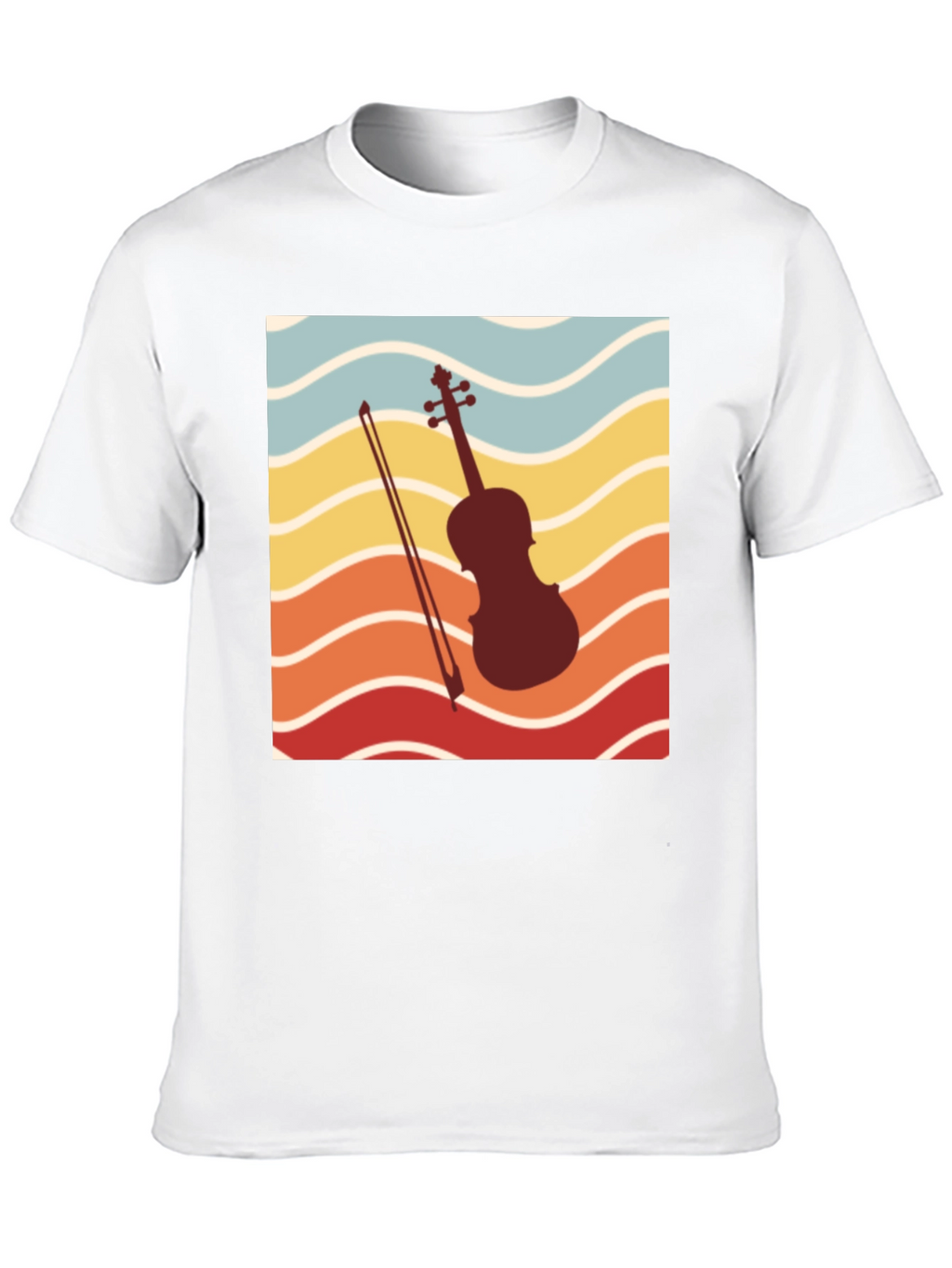 Retro Violin Sunset Graphic Tee