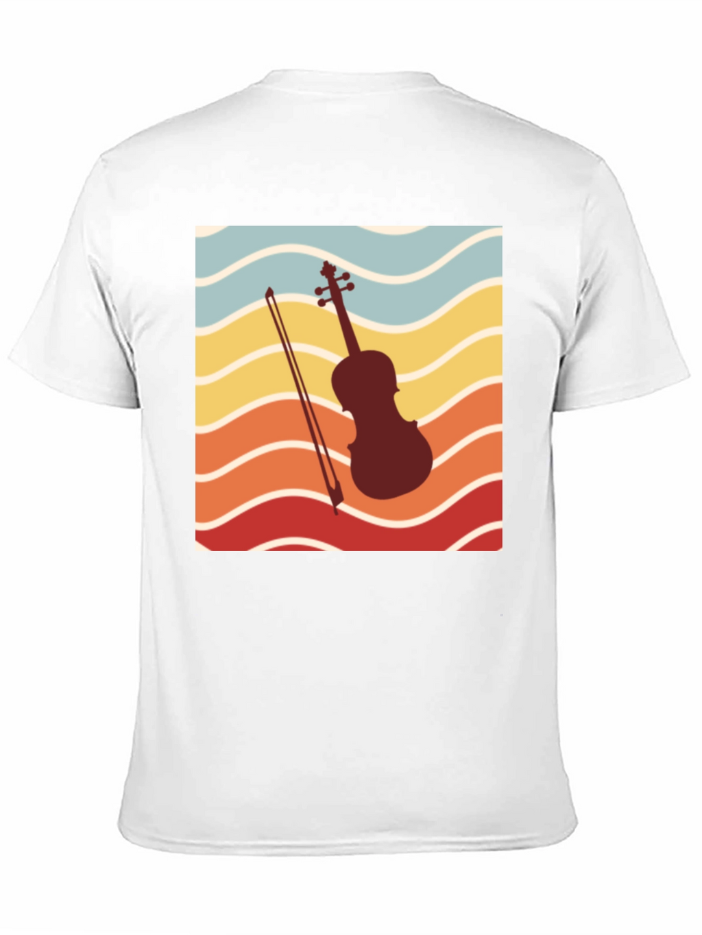 Retro Violin Sunset Graphic Tee