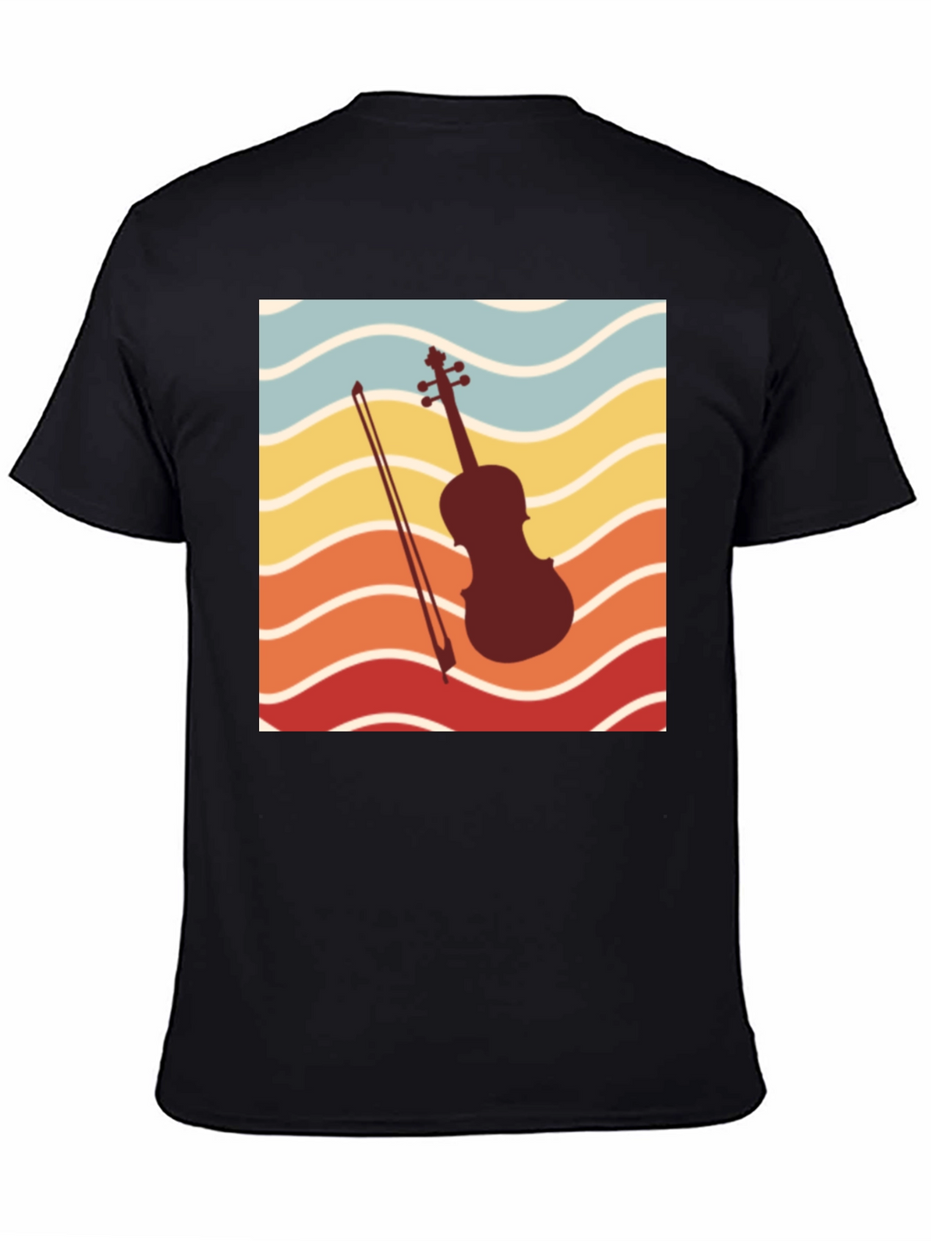 Retro Violin Sunset Graphic Tee