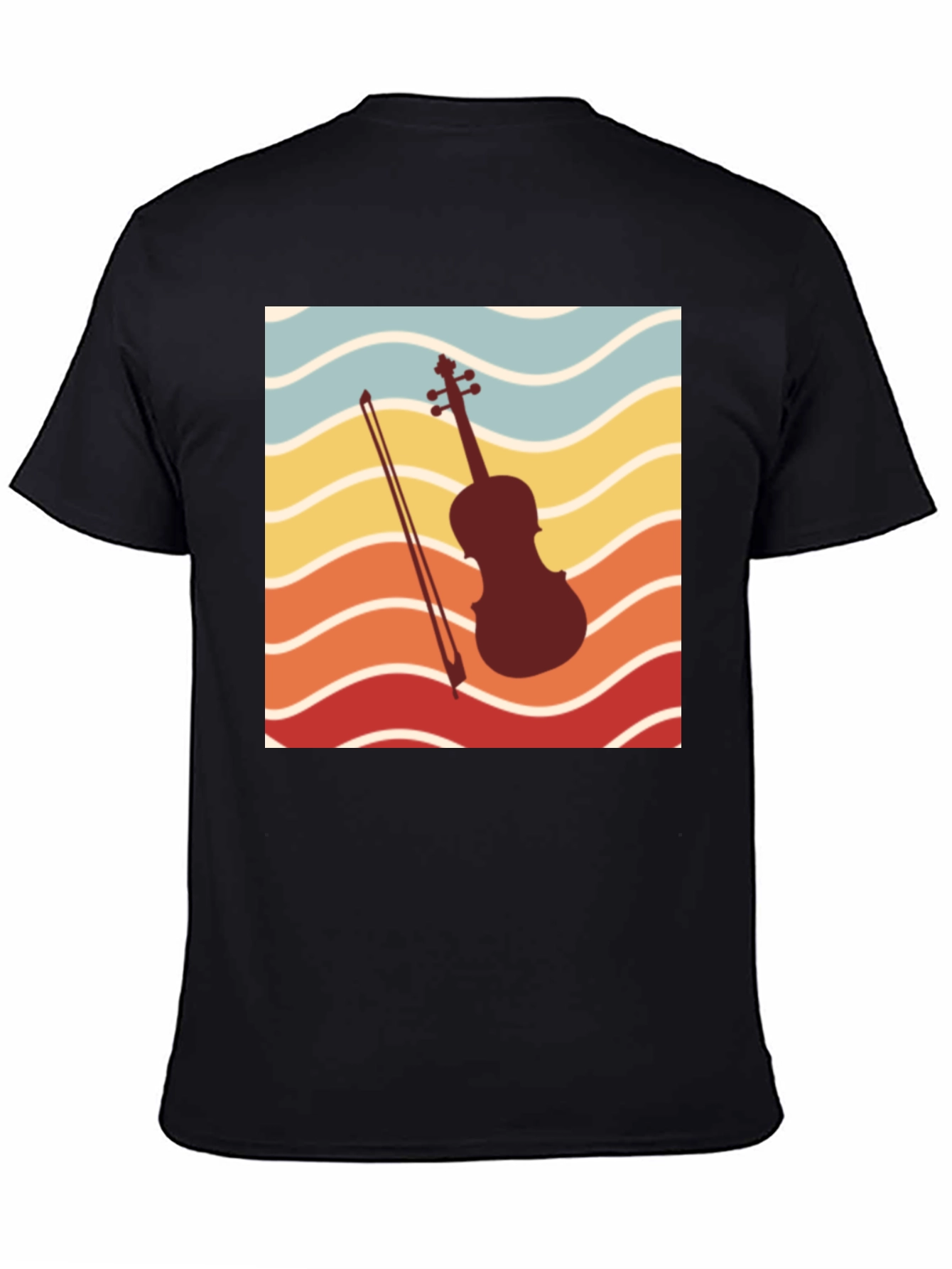 Retro Violin Sunset Graphic Tee