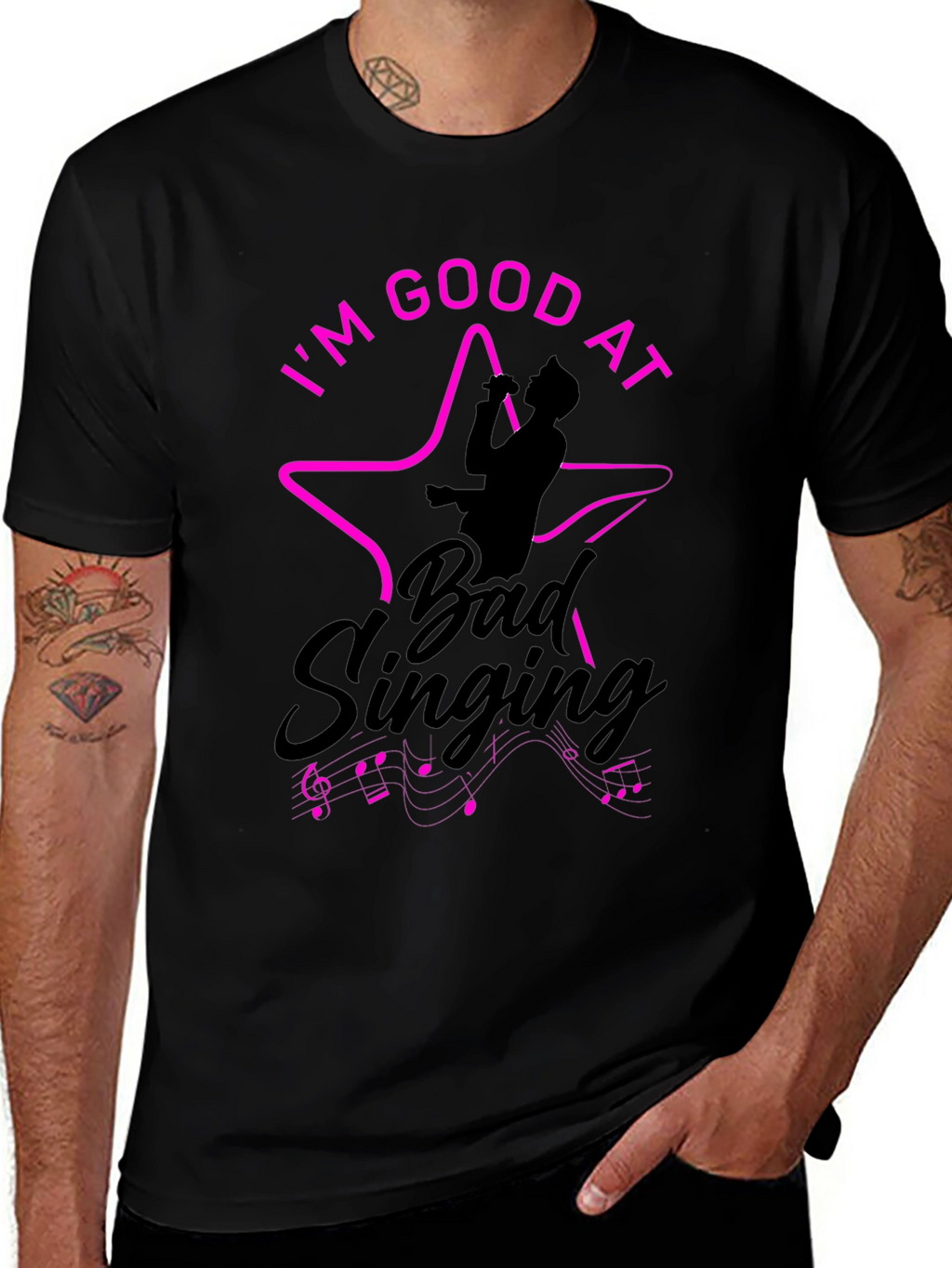 Im Good At Bad Singing Black T-Shirt