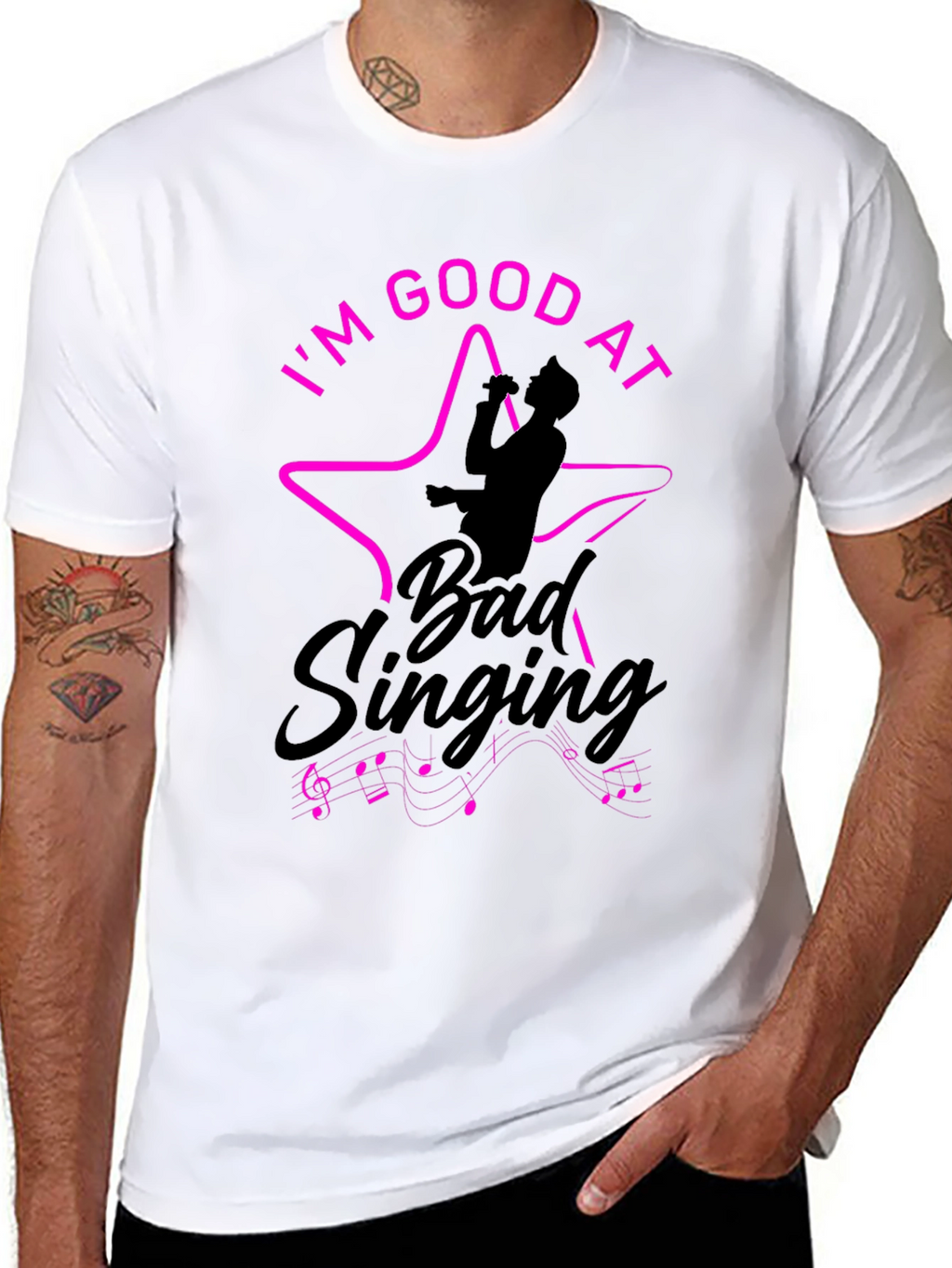 Im Good At Bad Singing Black T-Shirt
