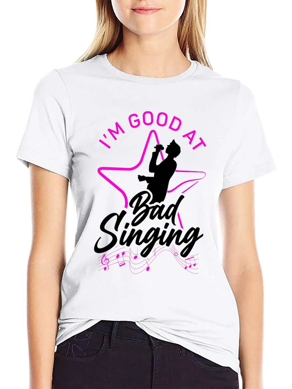 Im Good At Bad Singing Black T-Shirt