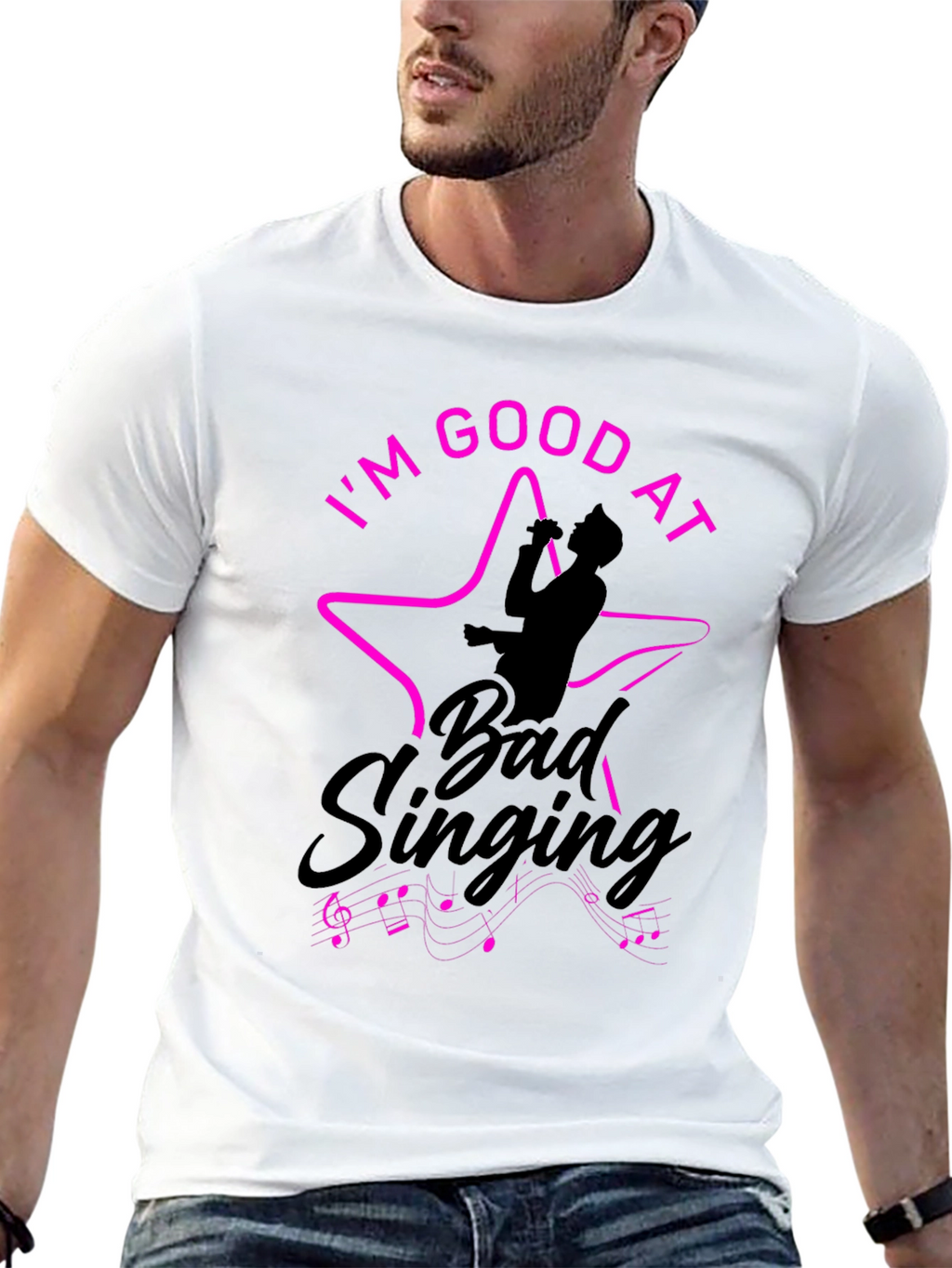 Im Good At Bad Singing Black T-Shirt