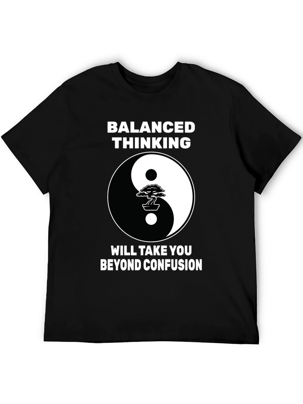 Balanced Thinking Yin Yang Bonsai Tree Graphic T-Shirt