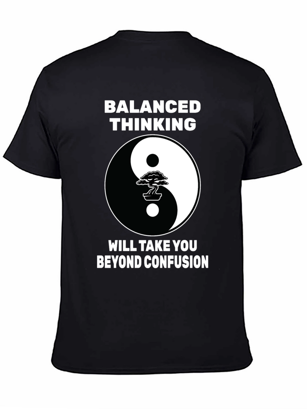 Balanced Thinking Yin Yang Bonsai Tree Graphic T-Shirt